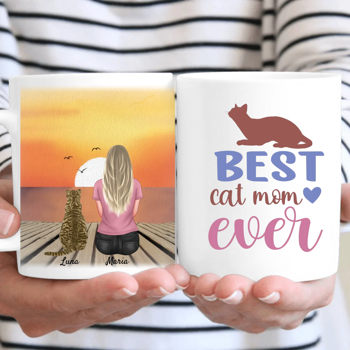 Best Cat Mom Ever Personalised Mug