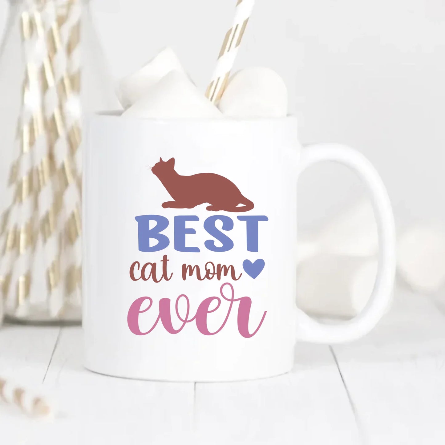 Best Cat Mom Ever Personalised Mug