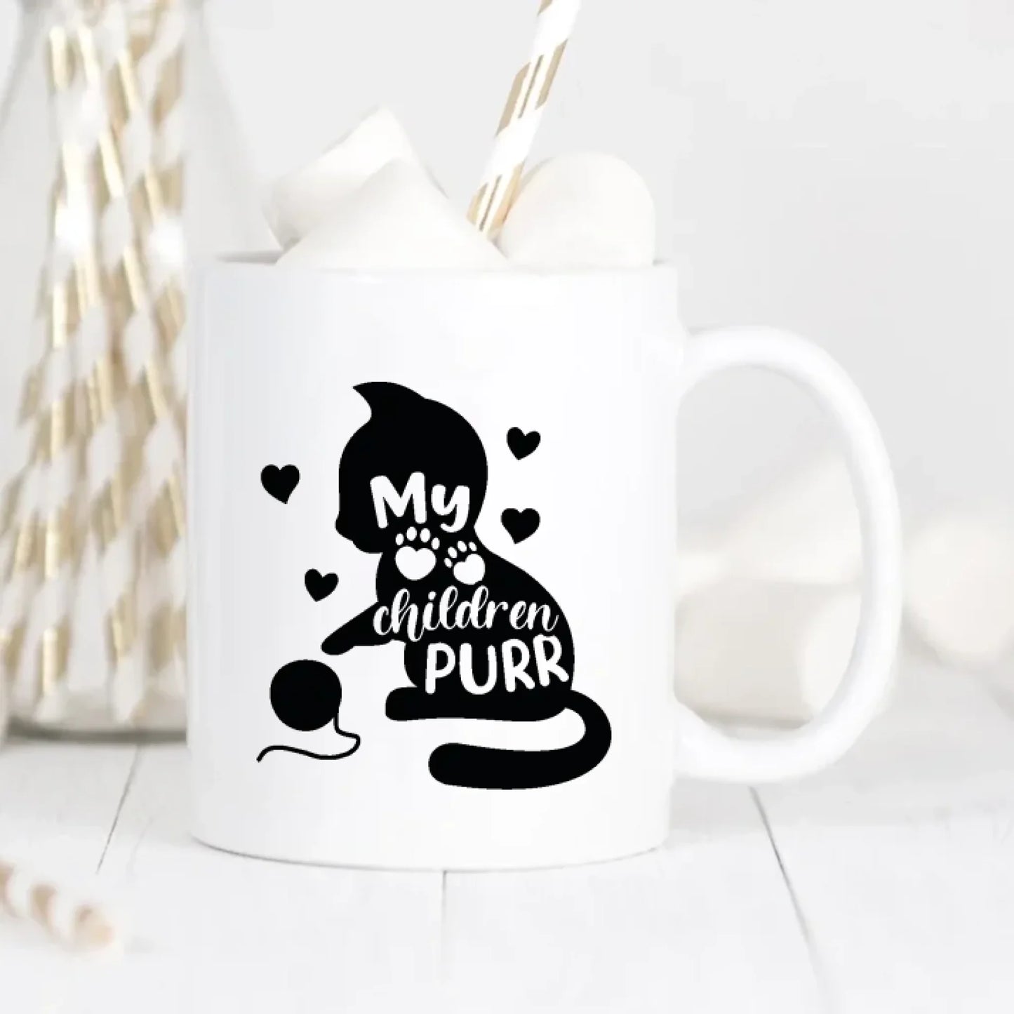 My Children Purr Cat Mum Personalised Mug