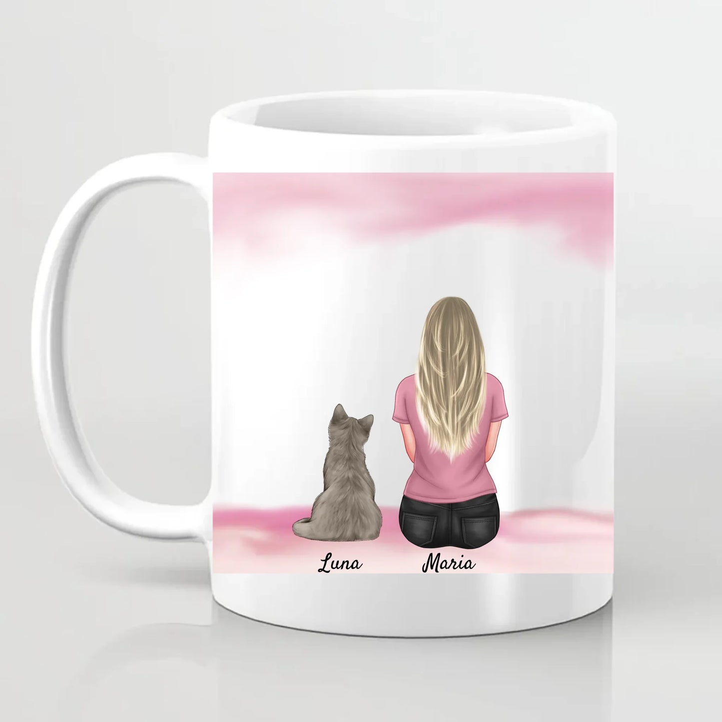 British Shorthair Grey Best Friends Personalised Cat Mug