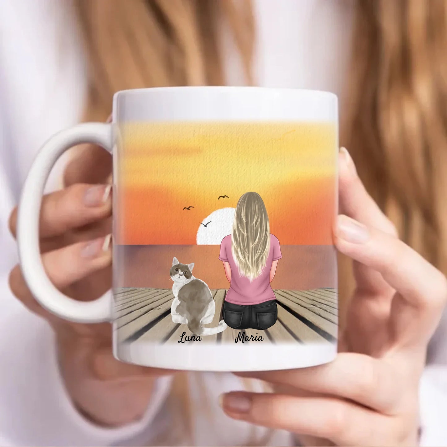 Cats Leave Paw Prints on Our Hearts Personalised Mug