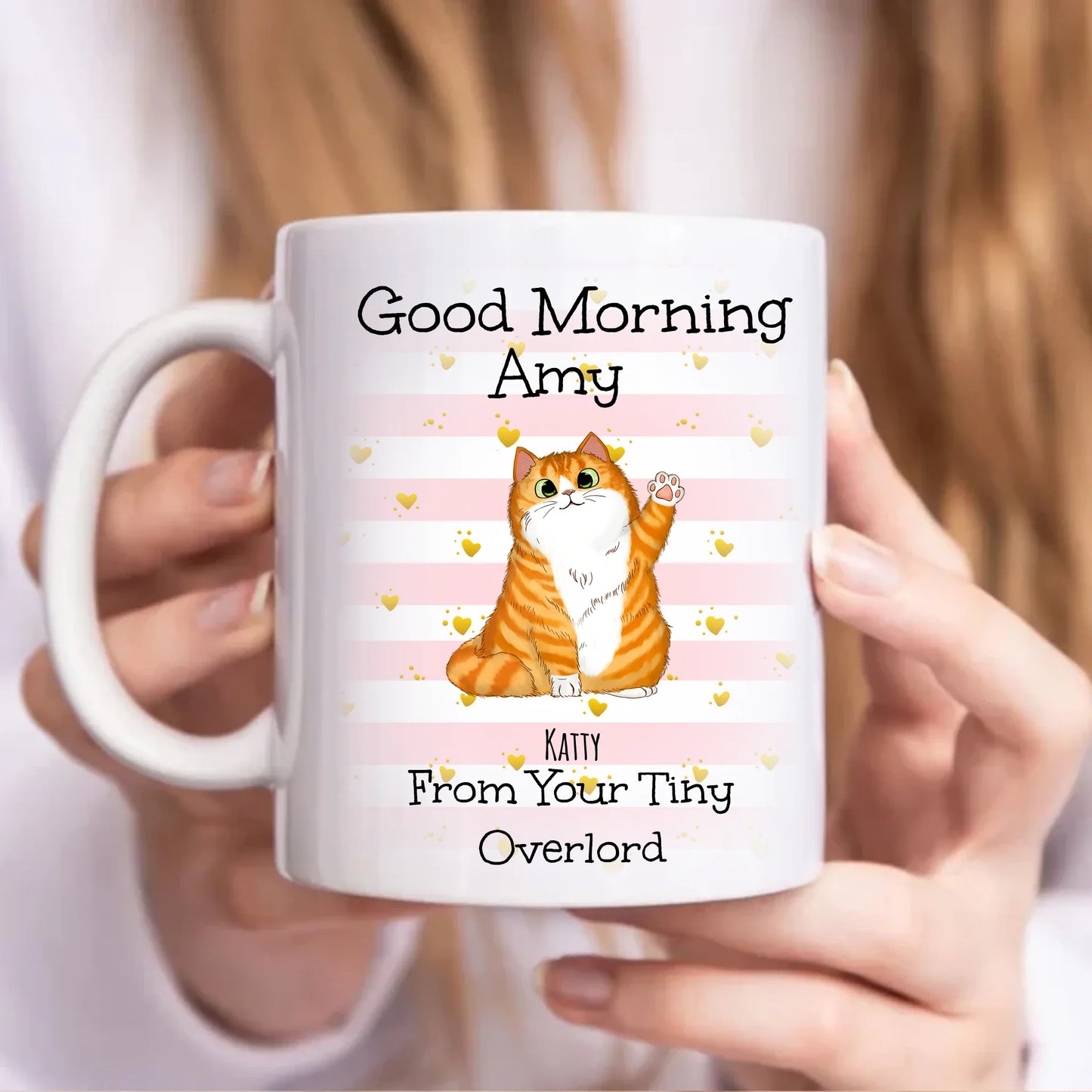 Good morning from your Tiny Overlords Personalised Cat Mug