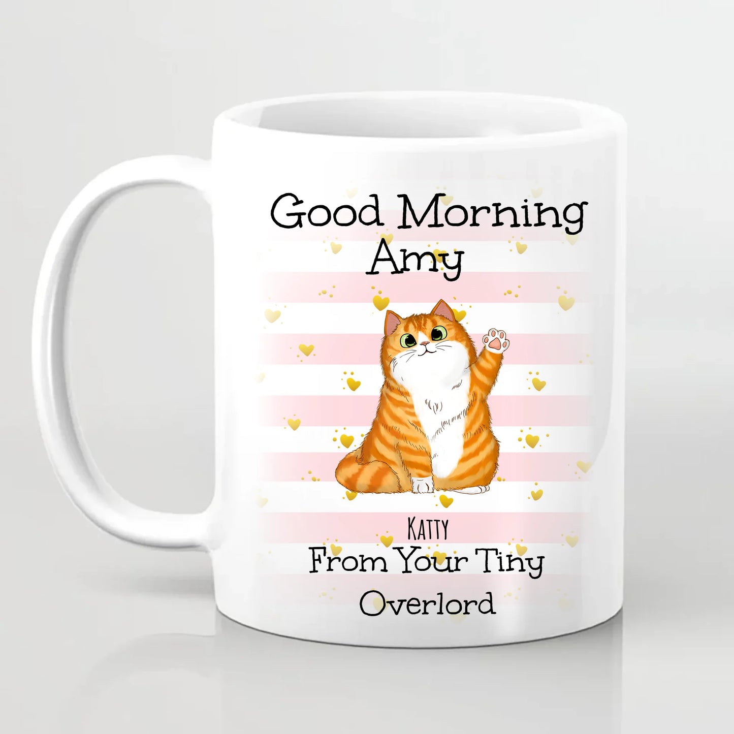 Good morning from your Tiny Overlords Personalised Cat Mug