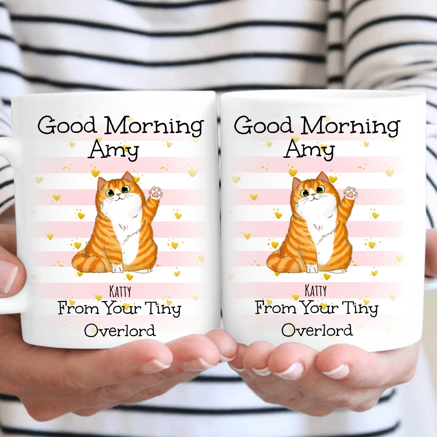 Good morning from your Tiny Overlords Personalised Cat Mug
