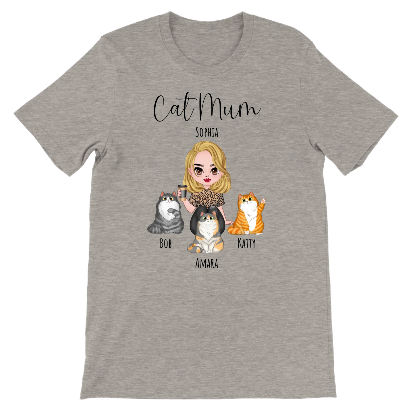 Cat Mum Personalised T-Shirt