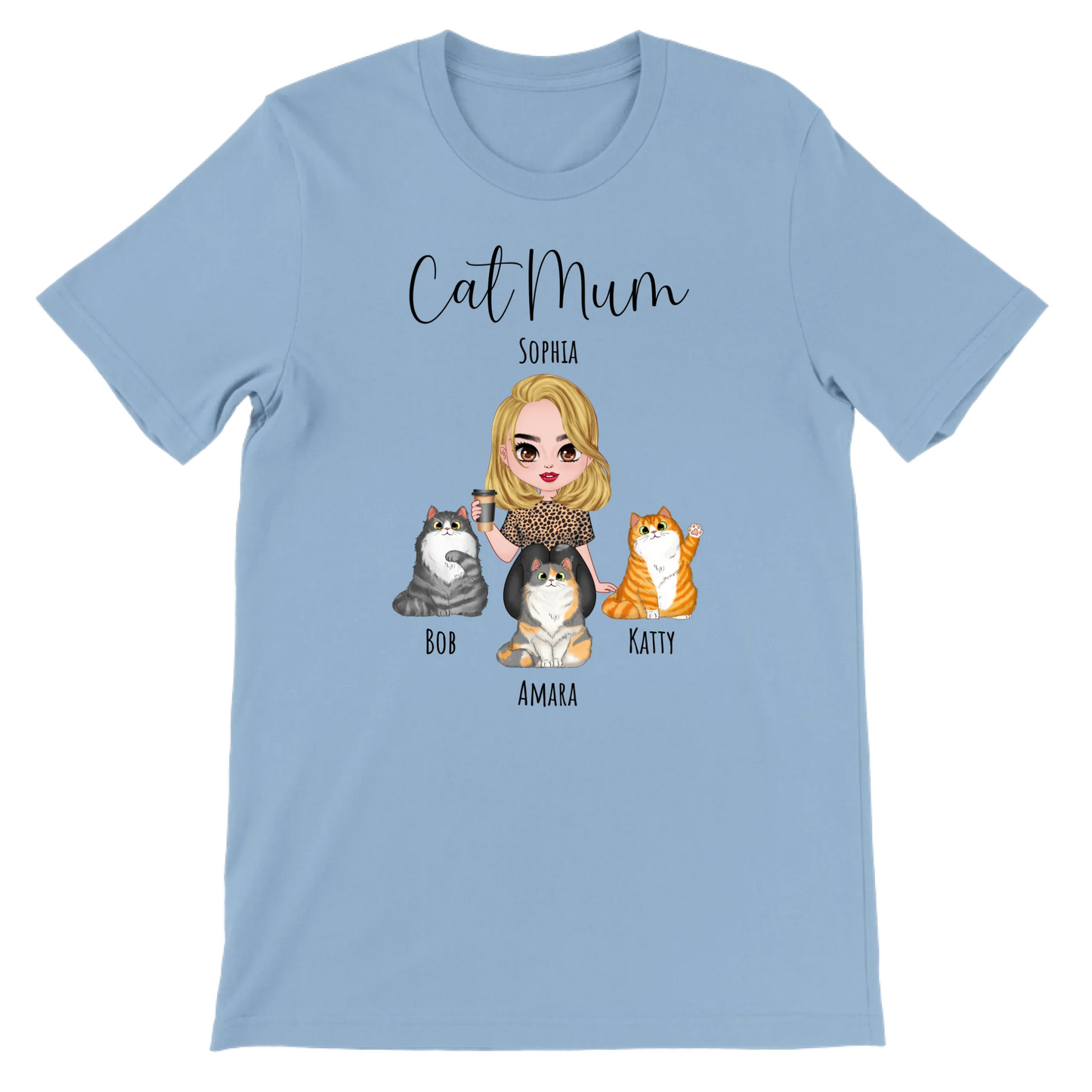 Cat Mum Personalised T-Shirt