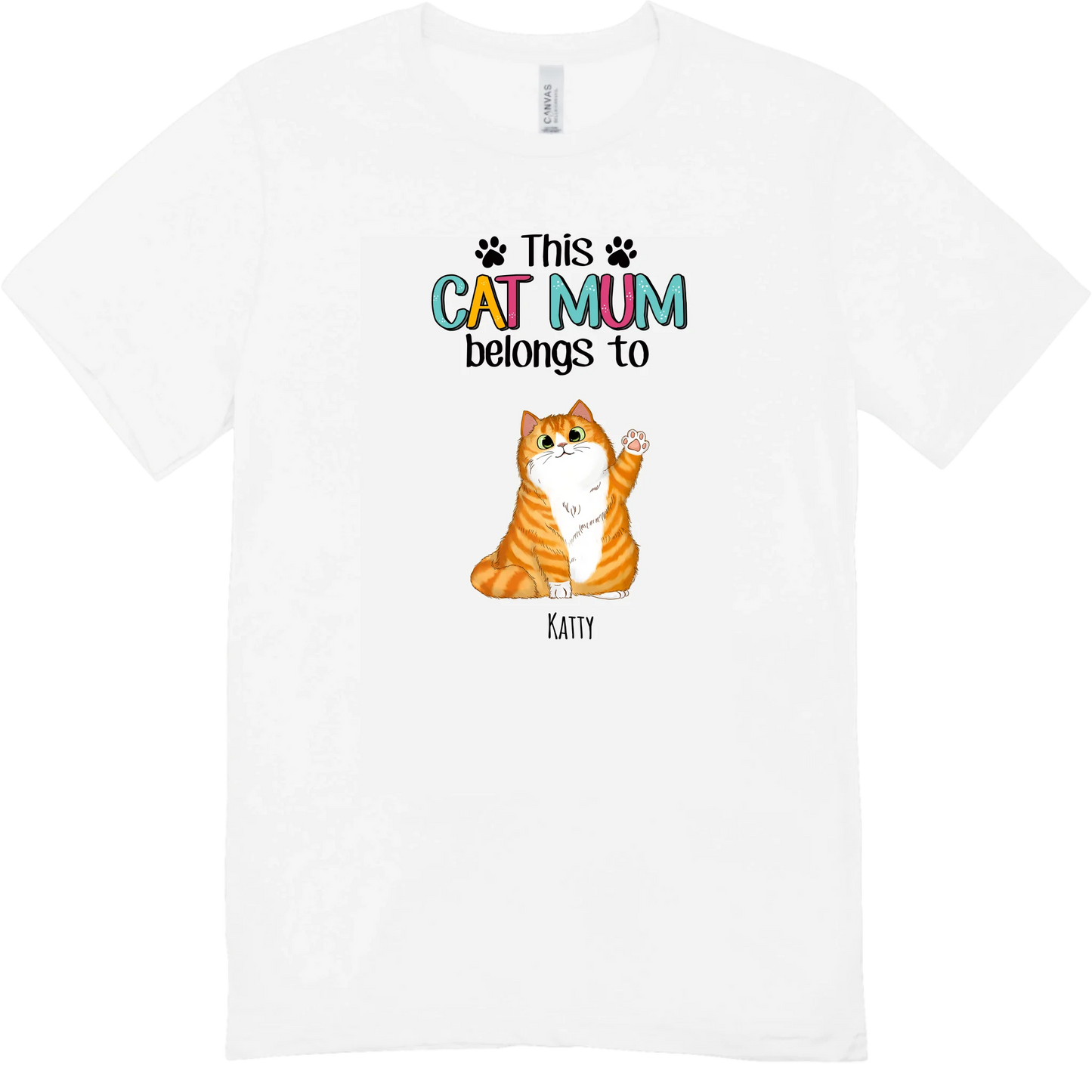 This Cat Mum Belongs to Personalised T-Shirt