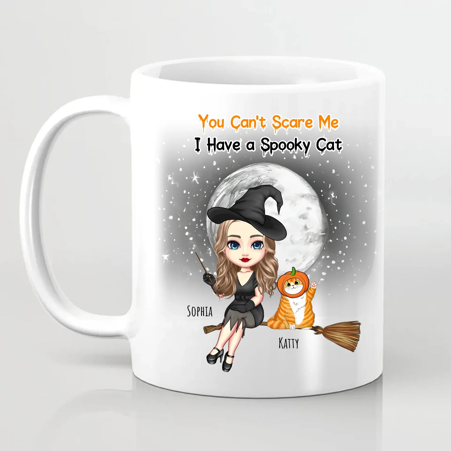 You Can't Scare Me I Have Spooky Cats Personalised Halloween Cat Mug