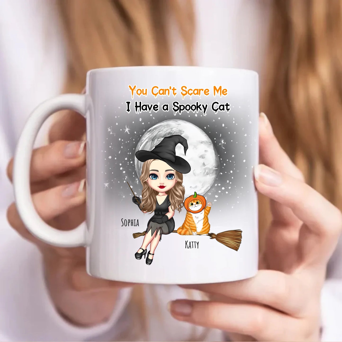 You Can't Scare Me I Have Spooky Cats Personalised Halloween Cat Mug