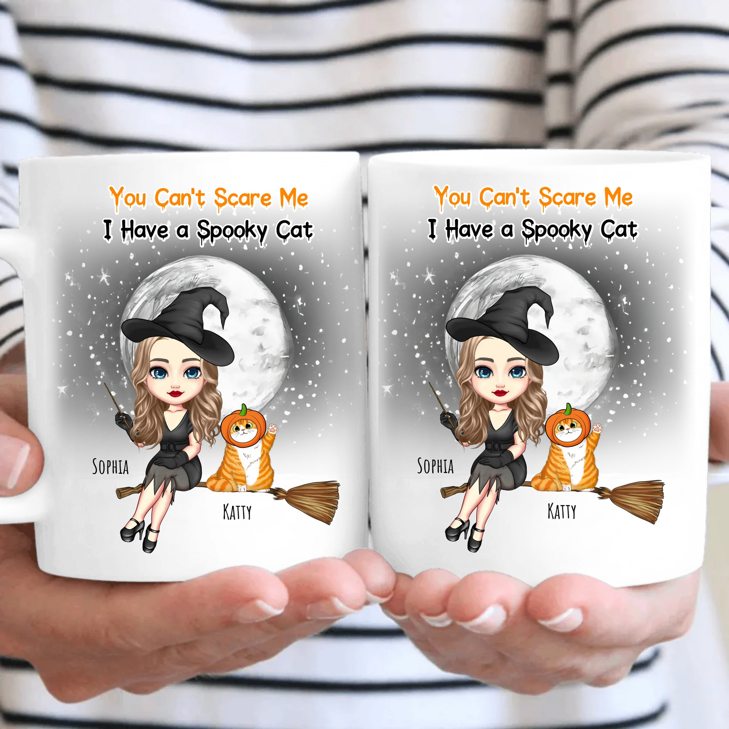 You Can't Scare Me I Have Spooky Cats Personalised Halloween Cat Mug