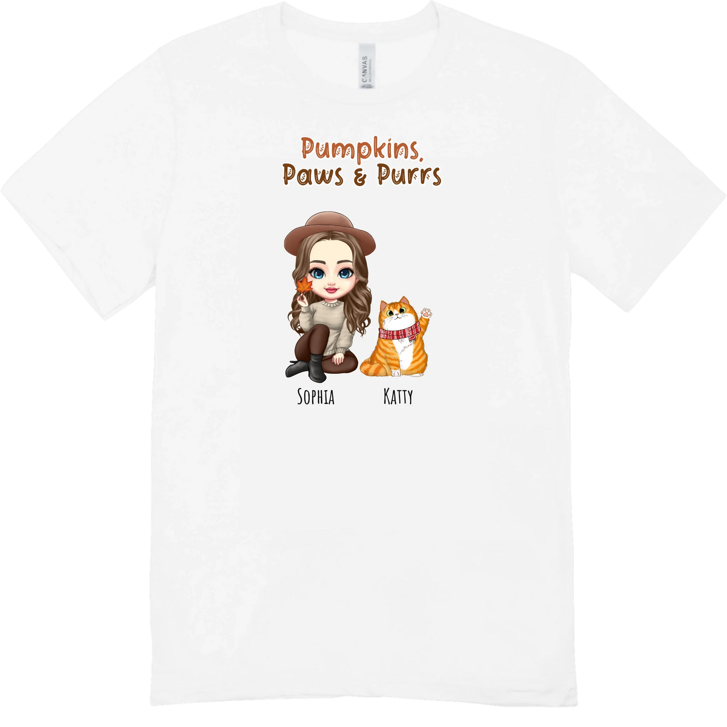 Pumpkins, Paws and Purrs Personalised T-Shirt