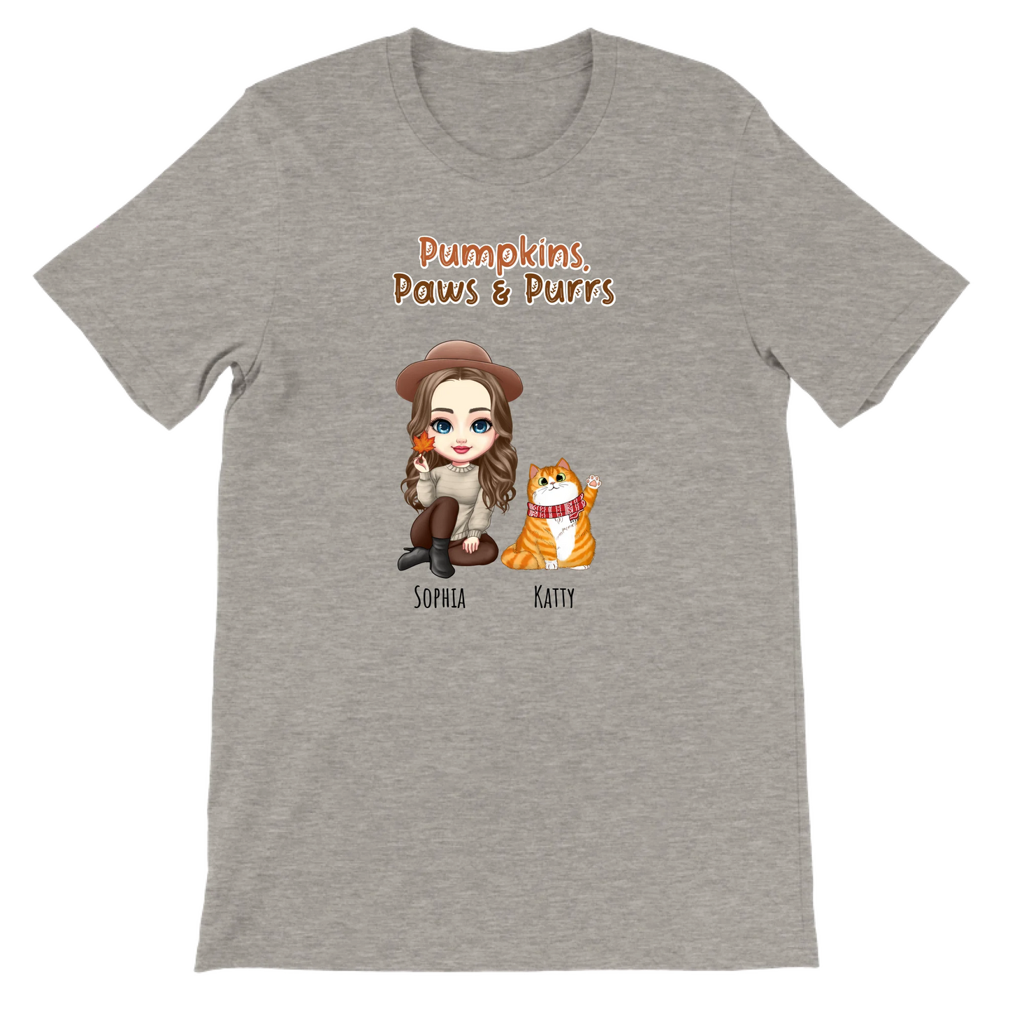Pumpkins, Paws and Purrs Personalised T-Shirt