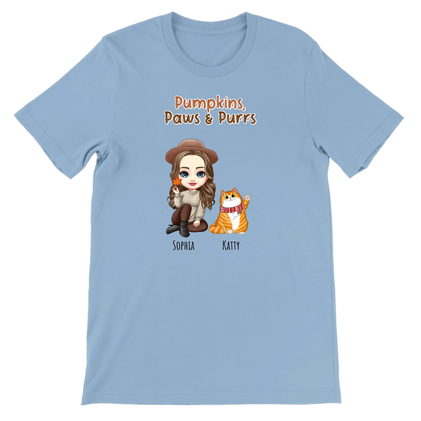 Pumpkins, Paws and Purrs Personalised T-Shirt
