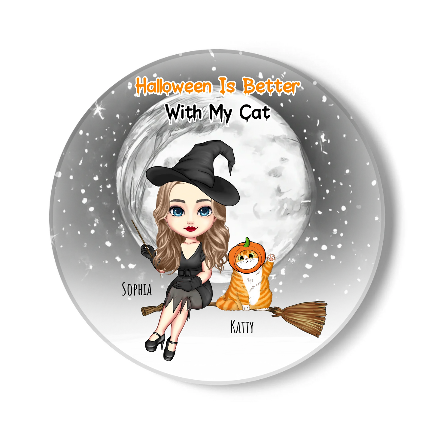 Halloween Is Better With My Cats Personalised Cat Coaster