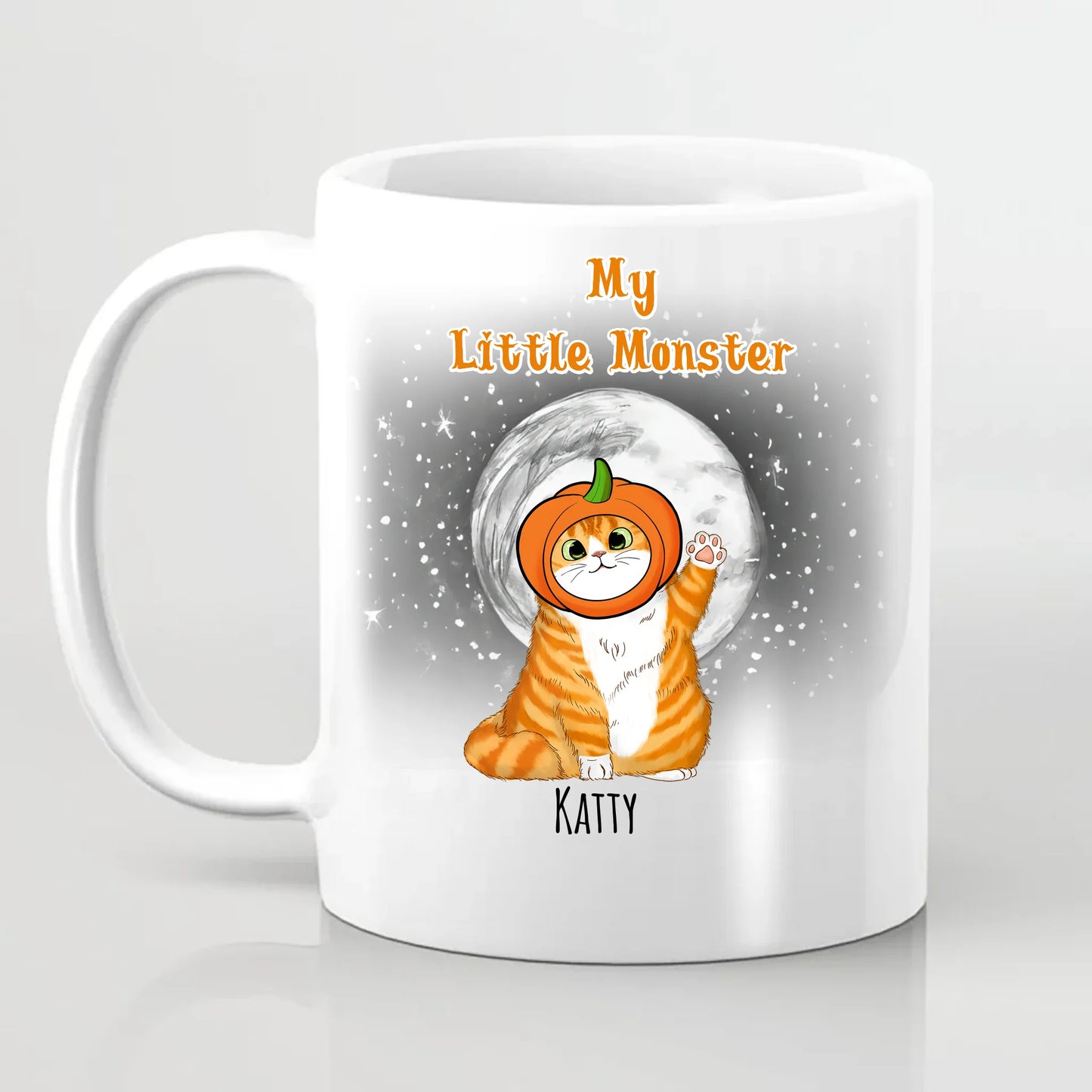 My Little Monsters Personalised Cat Halloween Mug