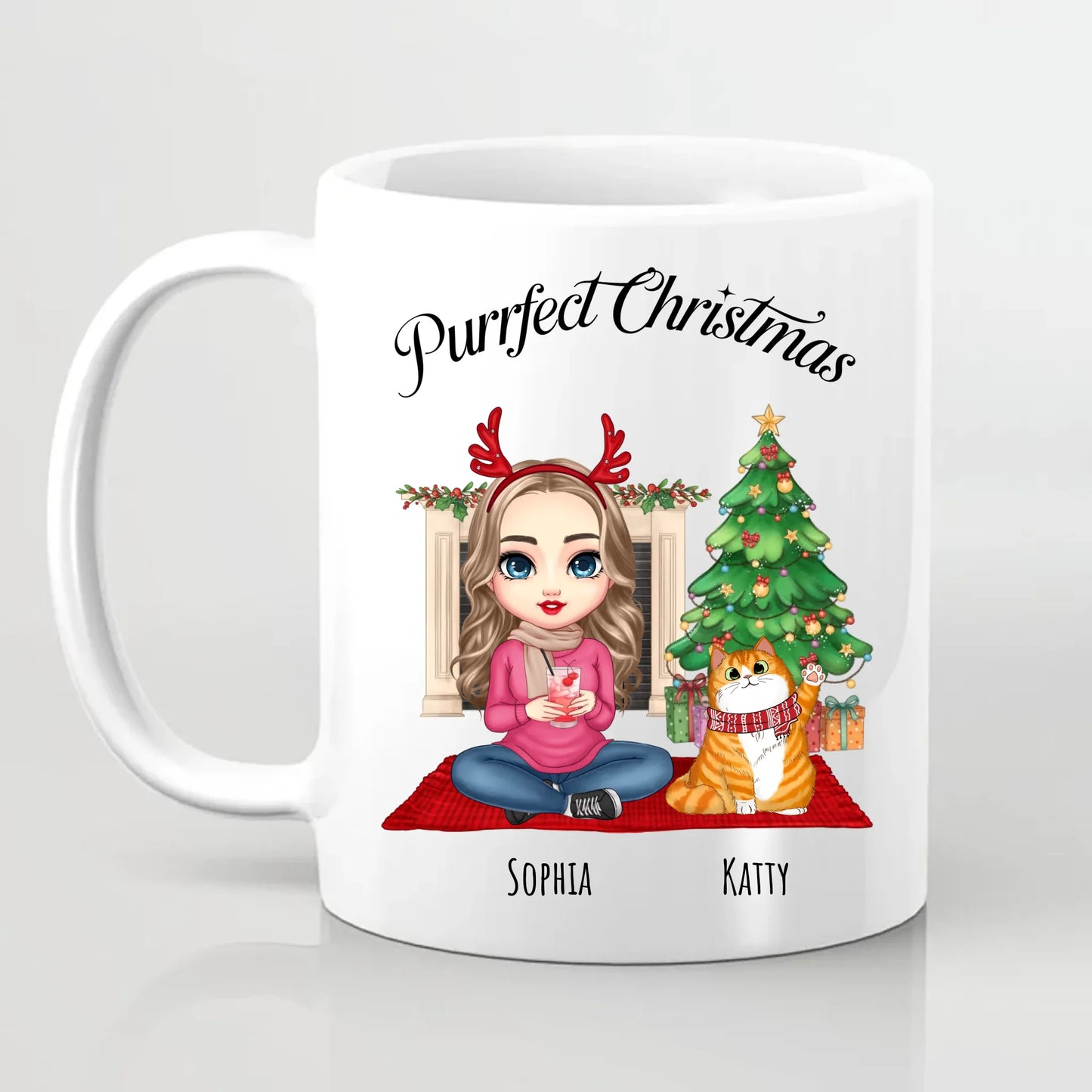 Purrfect Christmas Personalised Cat Mum Mug