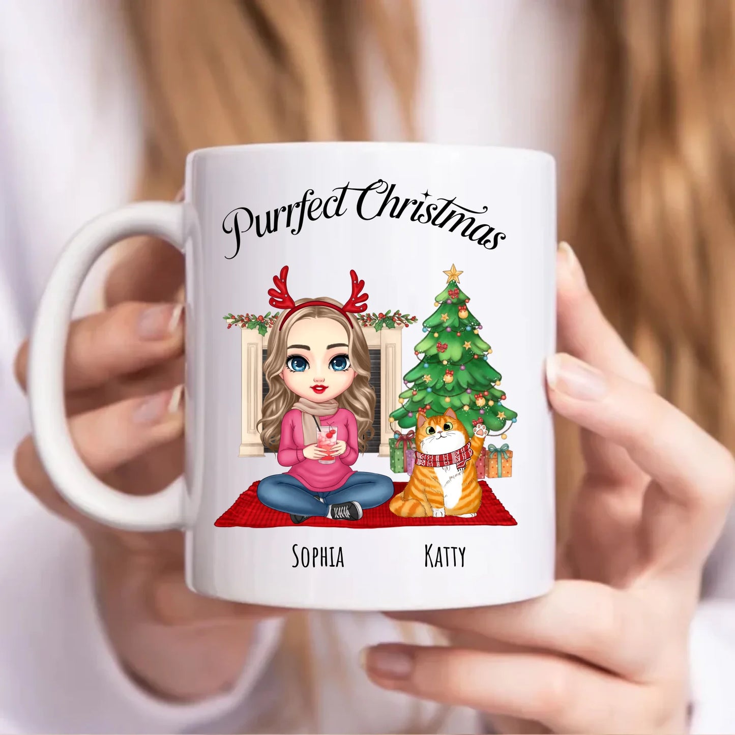 Purrfect Christmas Personalised Cat Mum Mug