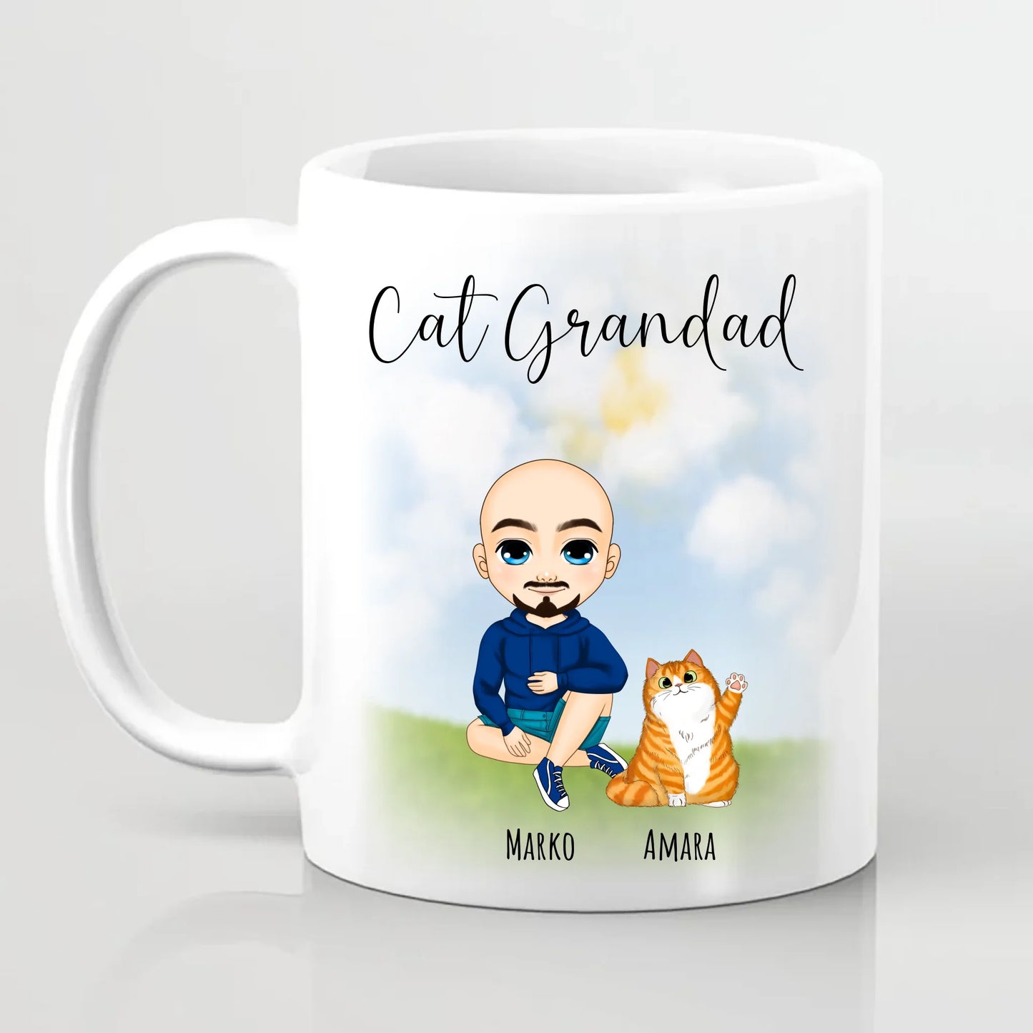 Cat Grandad Personalised Cat Mug