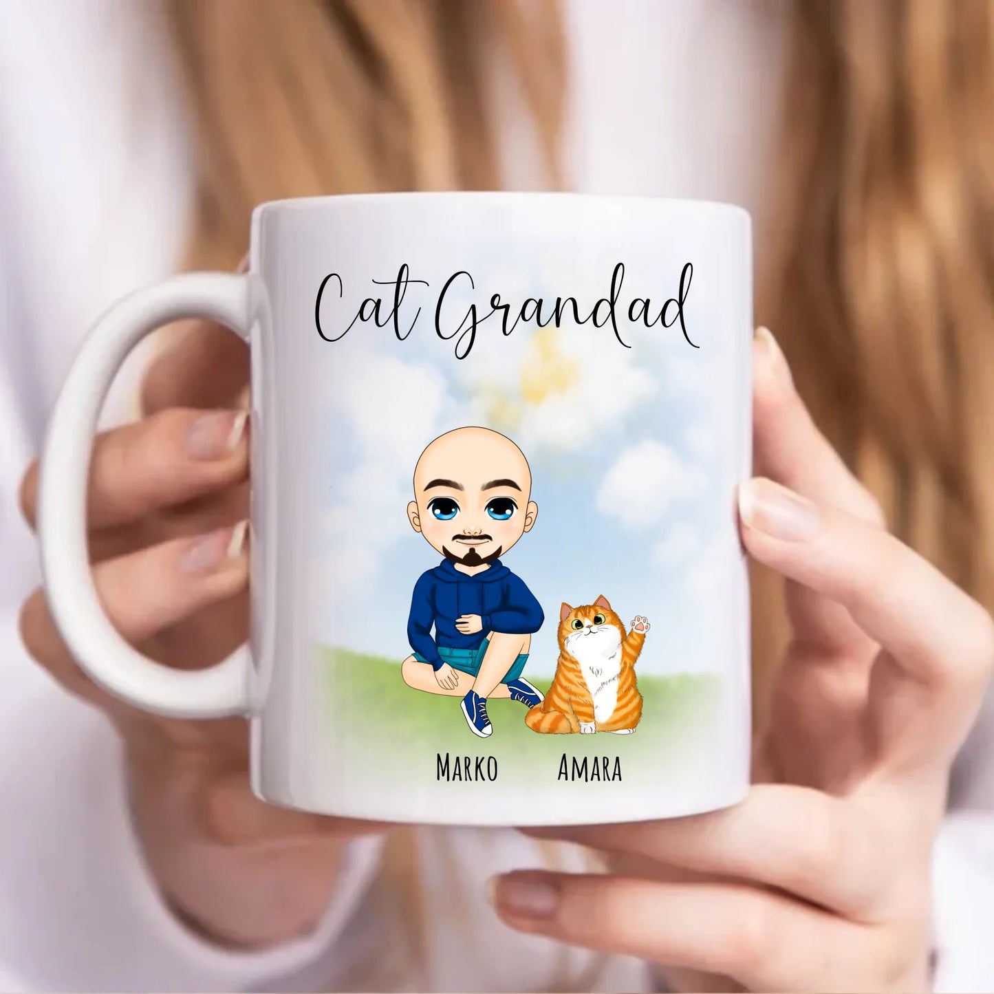 Cat Grandad Personalised Cat Mug