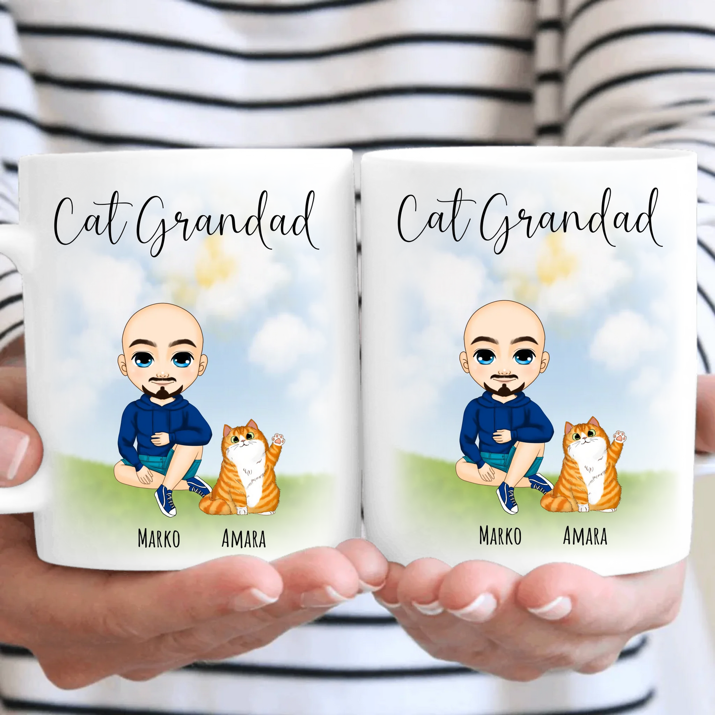 Cat Grandad Personalised Cat Mug