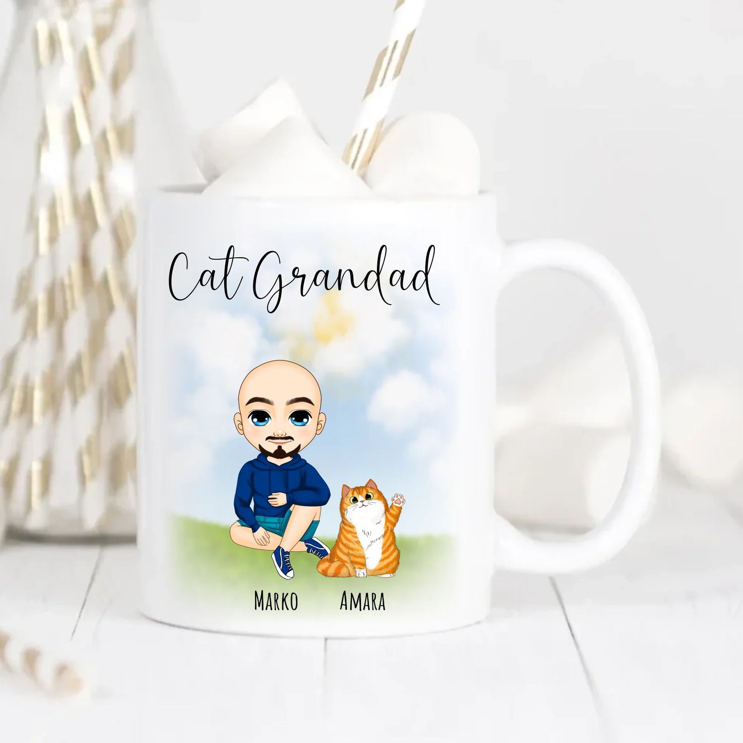 Cat Grandad Personalised Cat Mug