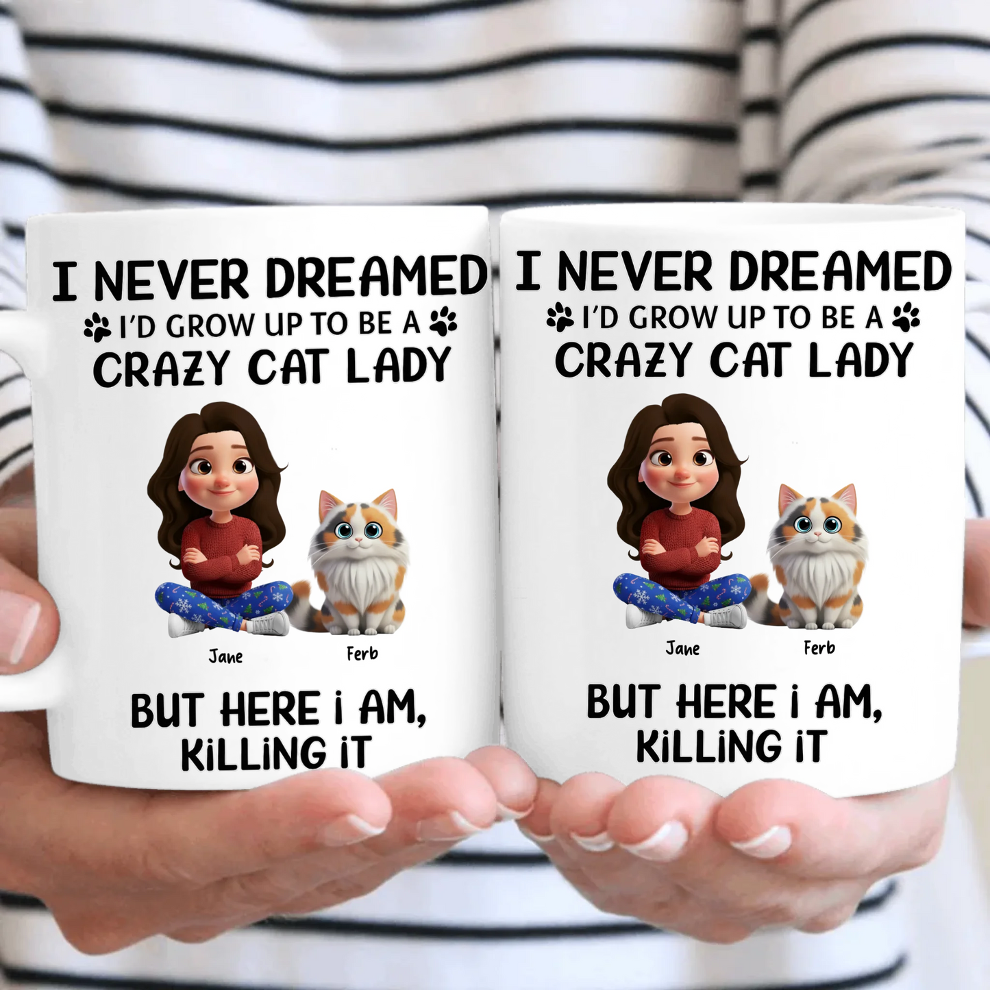 Crazy Cat Lady Dreams Personalised Mug