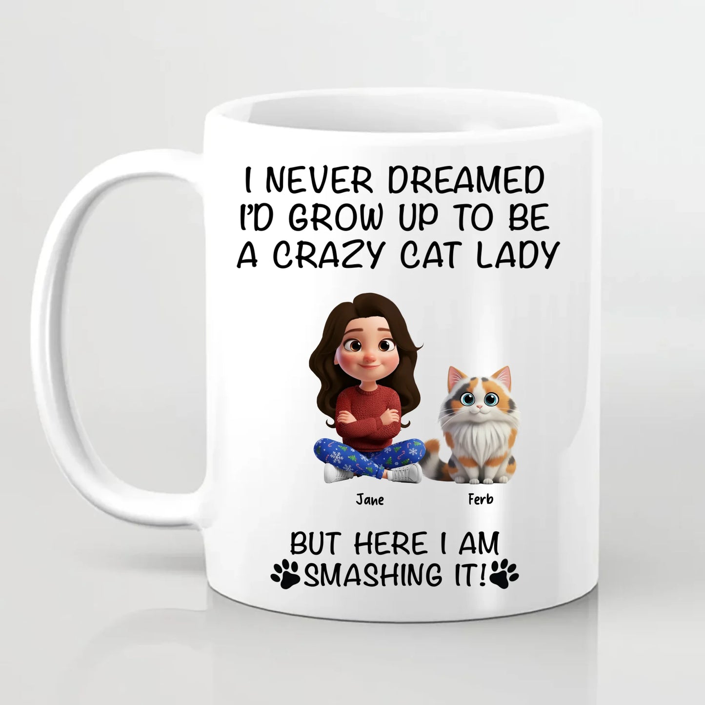 Crazy Cat Lady, Smashing It! Personalised Mug