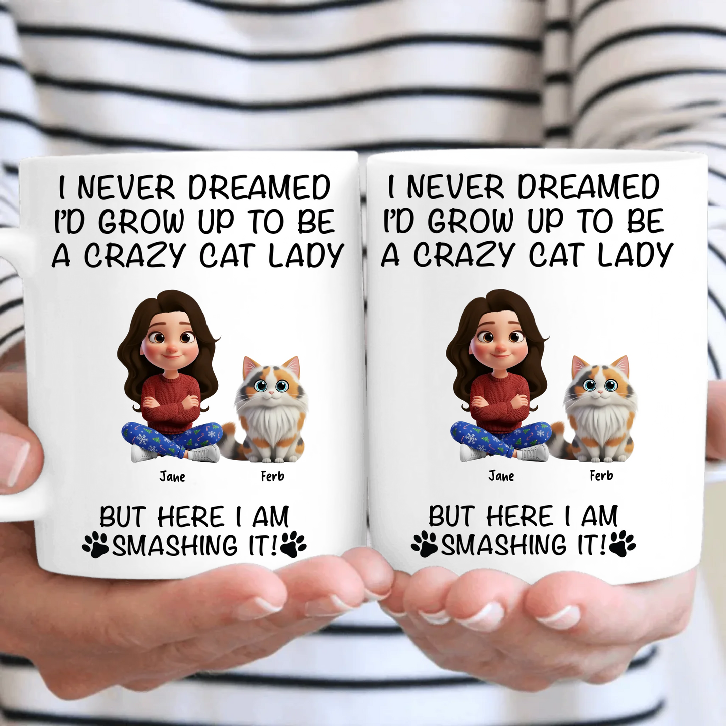 Crazy Cat Lady, Smashing It! Personalised Mug