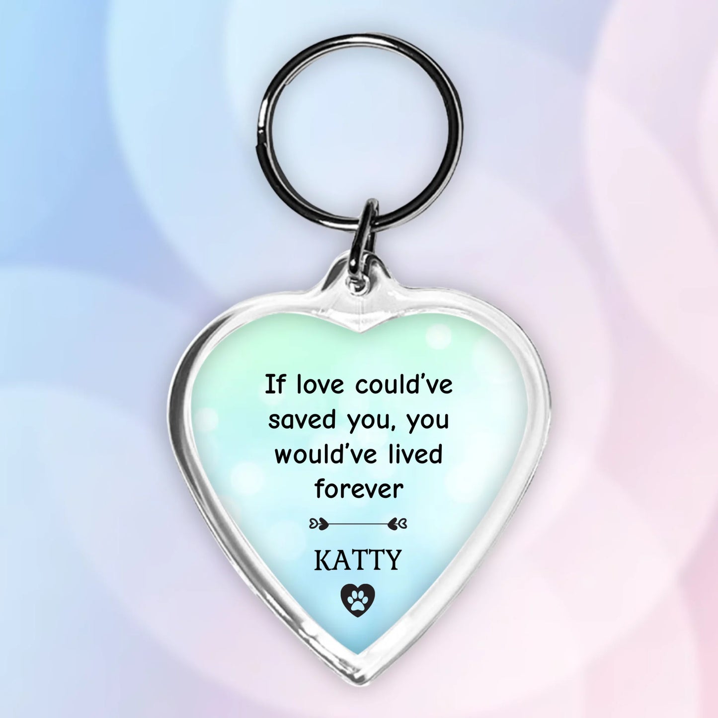Personalised Photo Heart Keyring