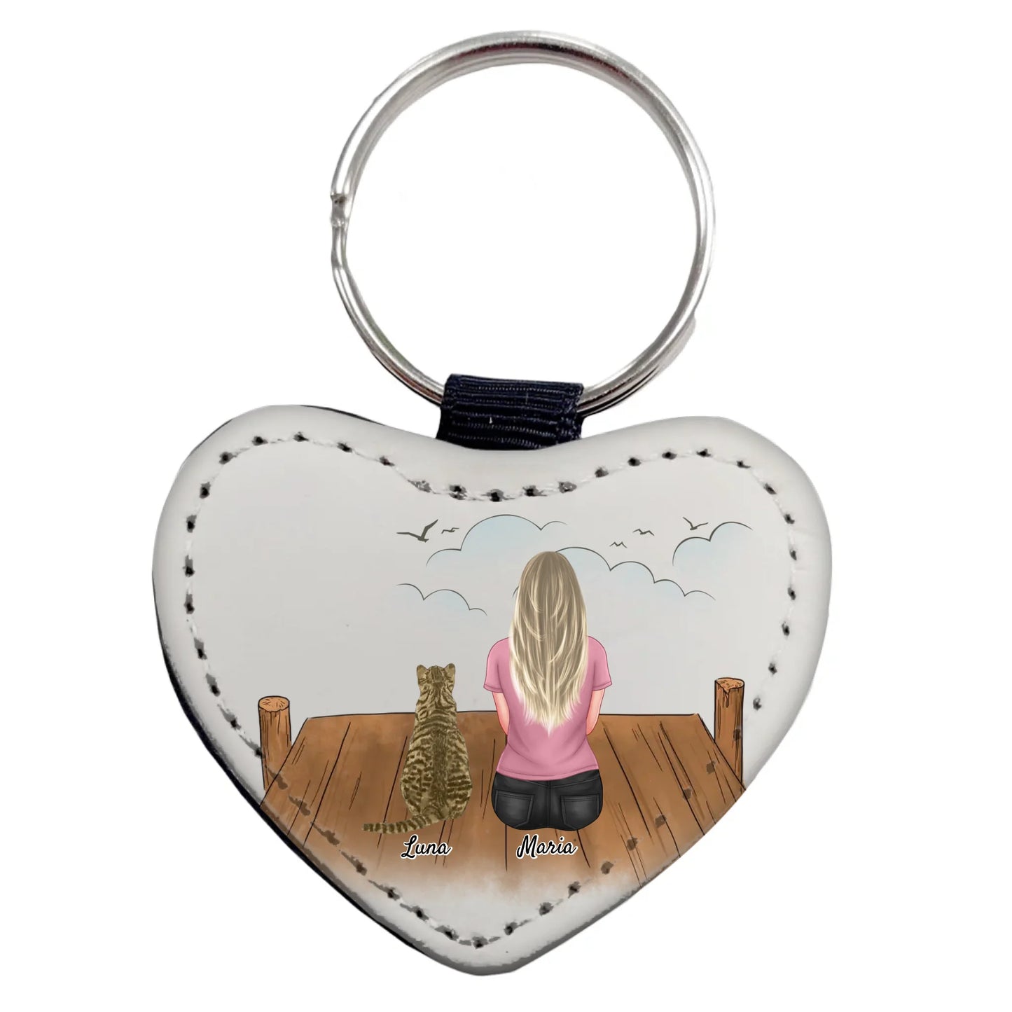 My Cat & I Personalised Cat Keyring
