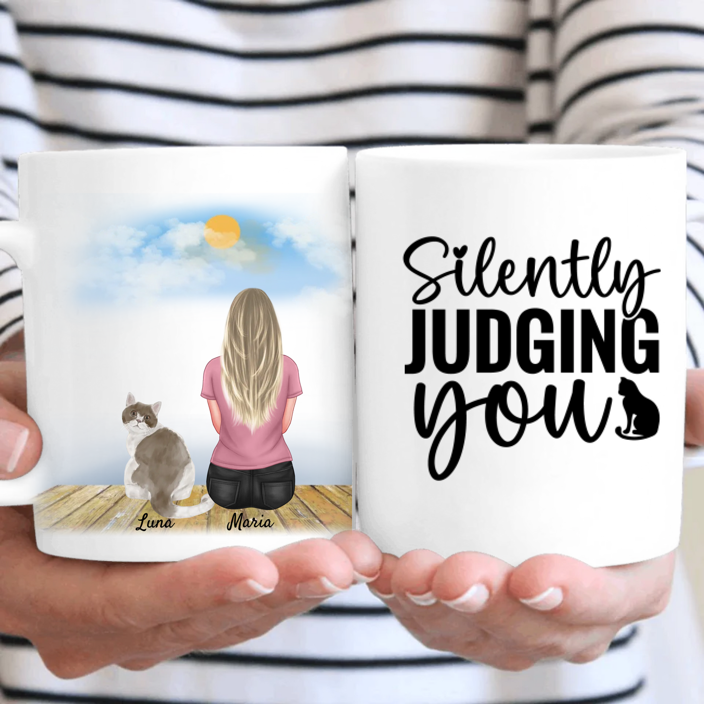 Personalised Silently Judging You Cat Mug