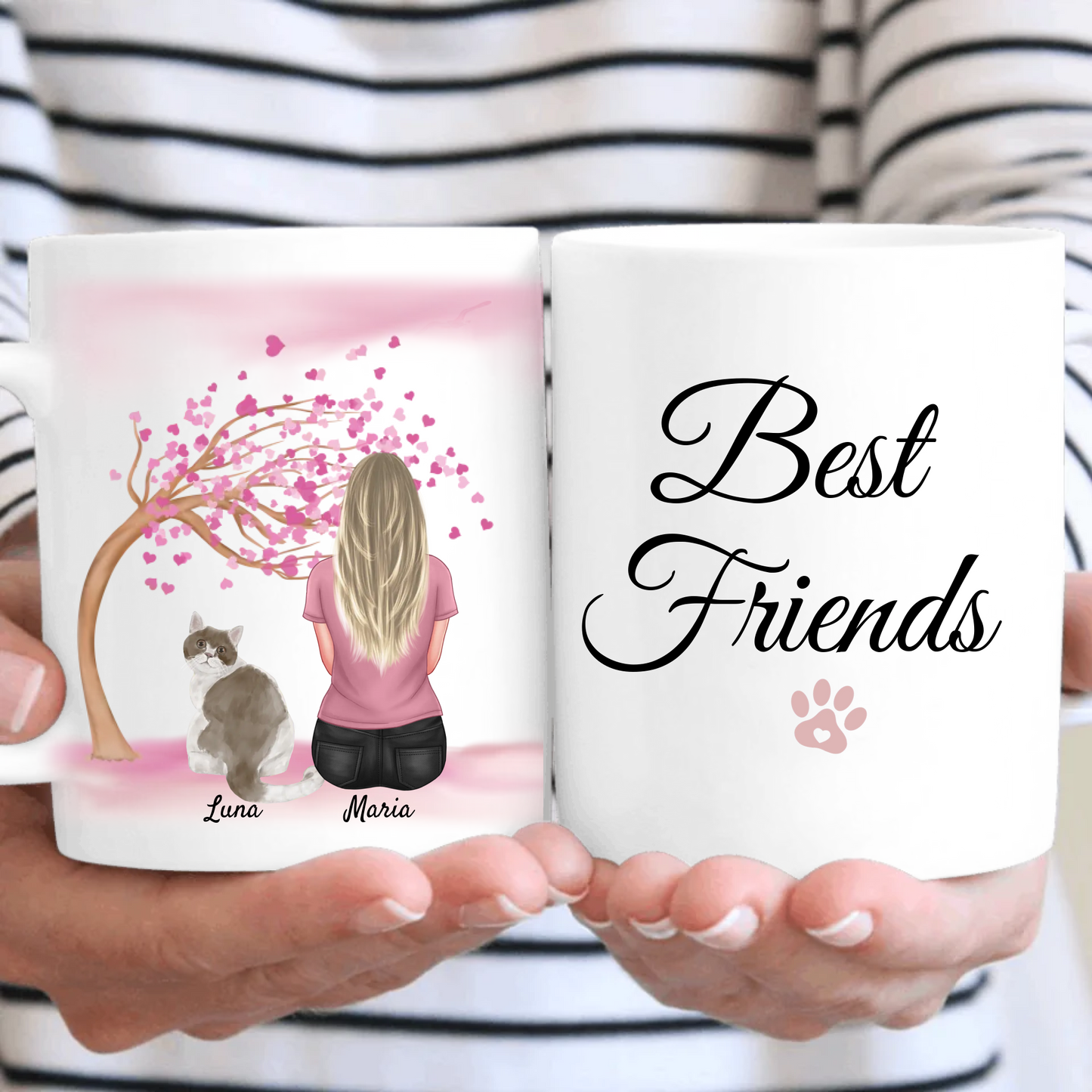 Personalised Best Friends Cat Mug