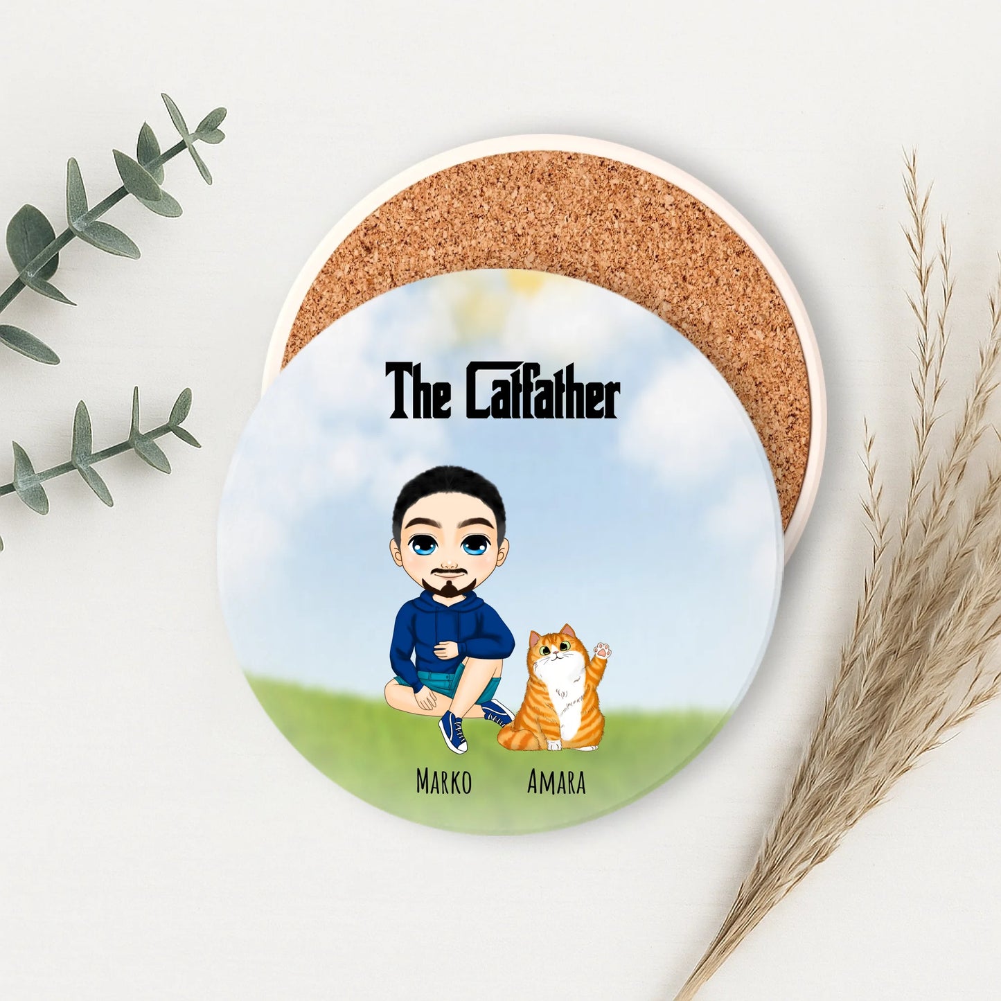 The Catfather Personalised Coaster