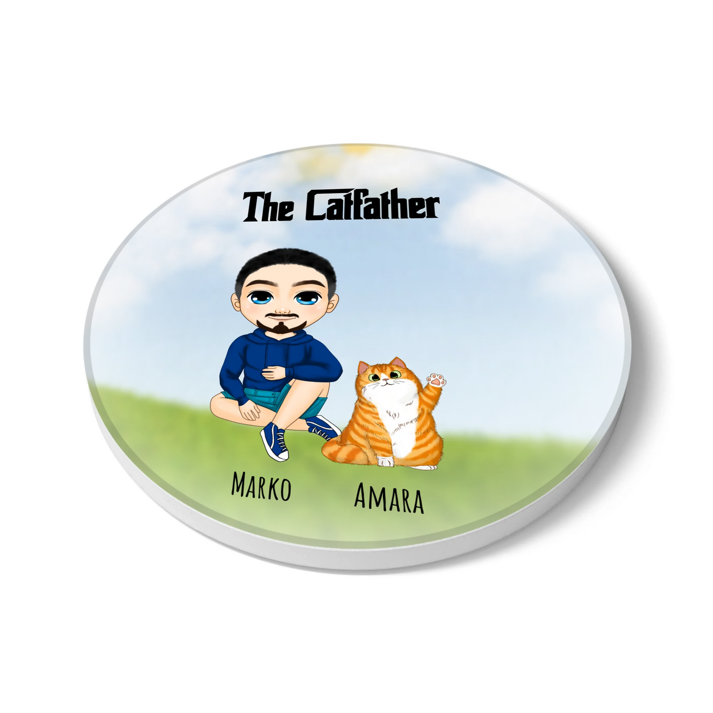 The Catfather Personalised Coaster