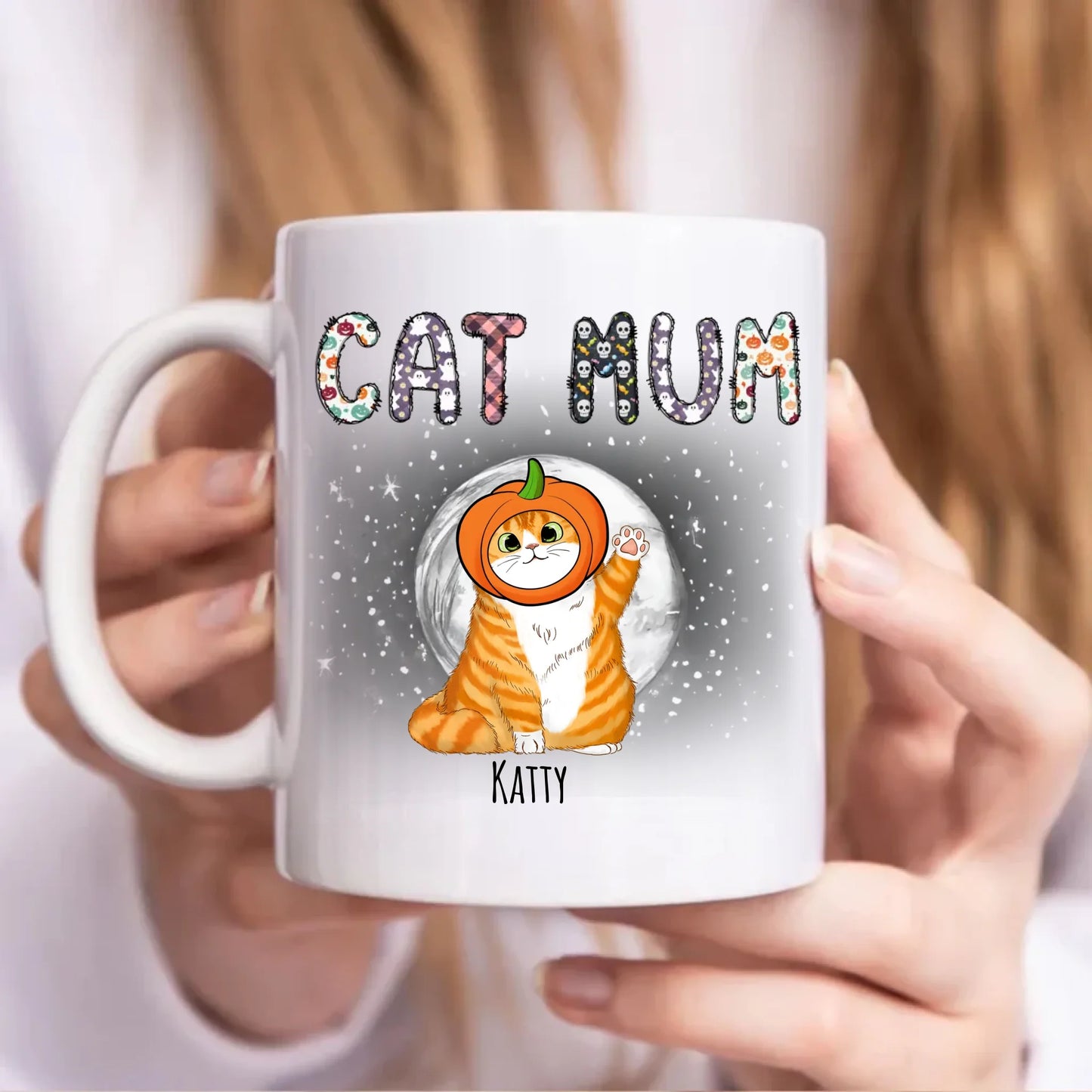 Halloween Cat Mum Personalised Halloween Mug
