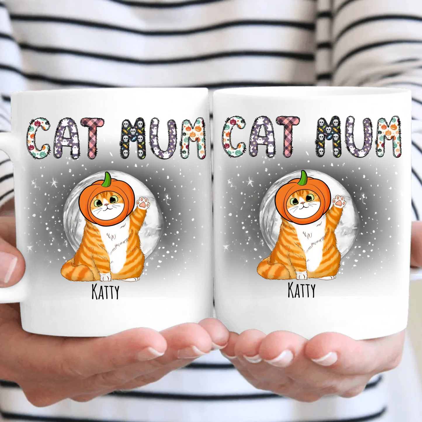 Halloween Cat Mum Personalised Halloween Mug