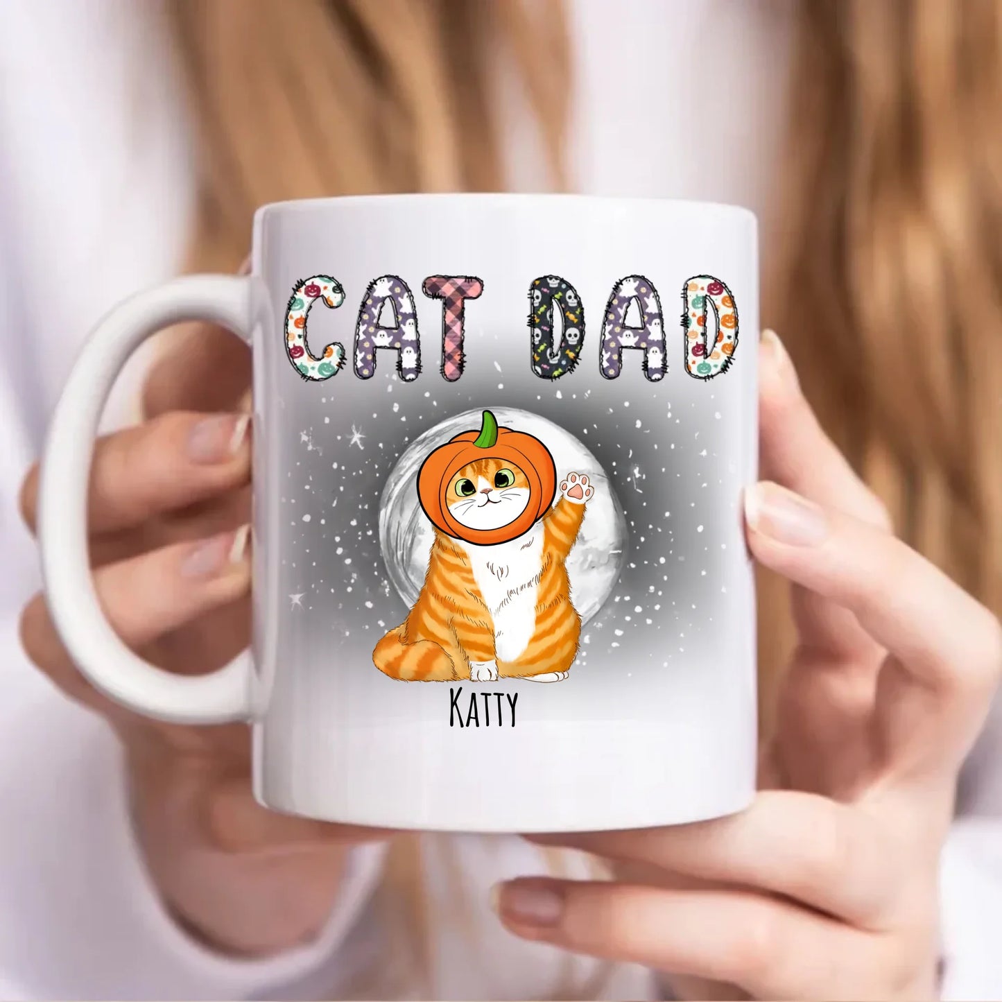 Halloween Cat Dad Personalised Halloween Mug