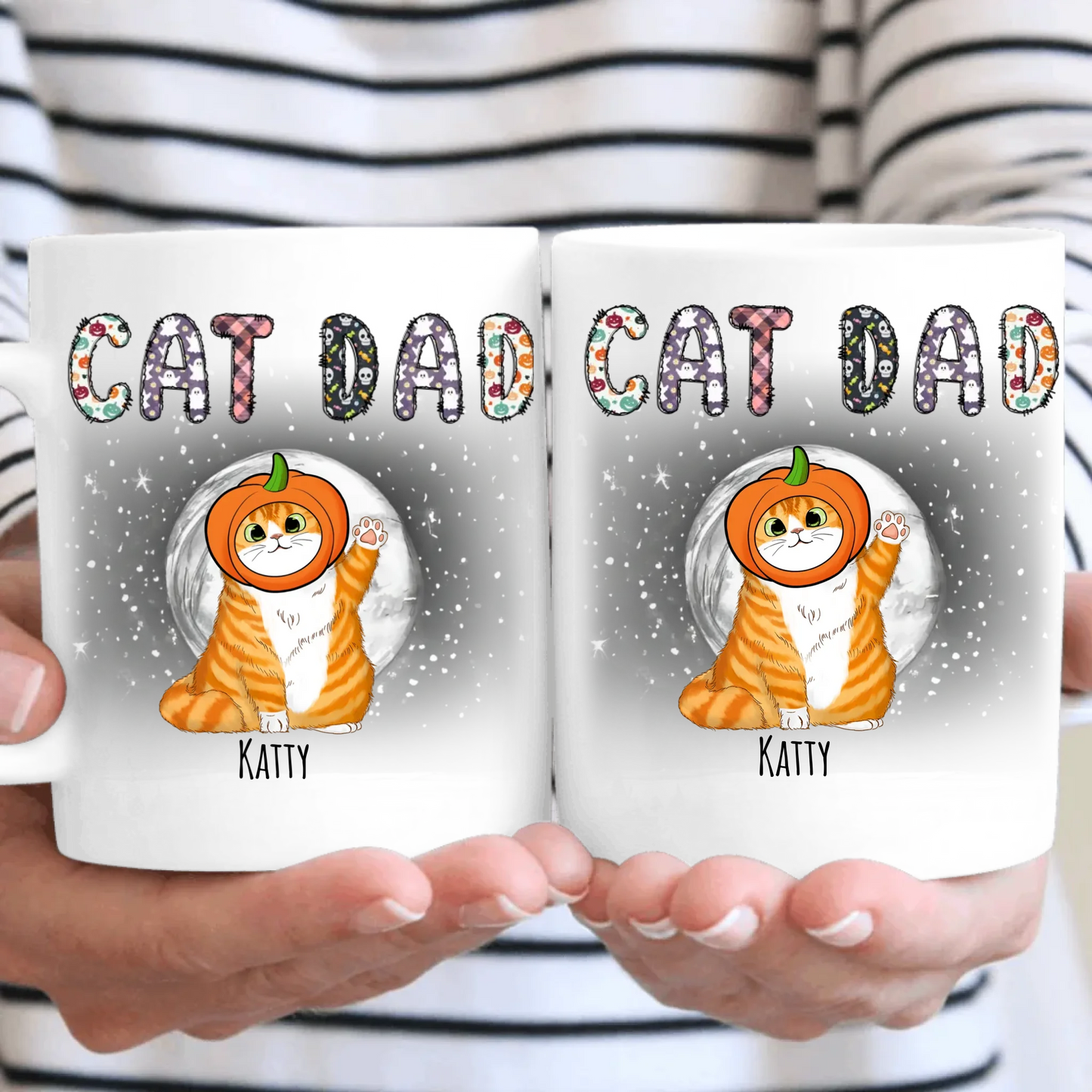 Halloween Cat Dad Personalised Halloween Mug