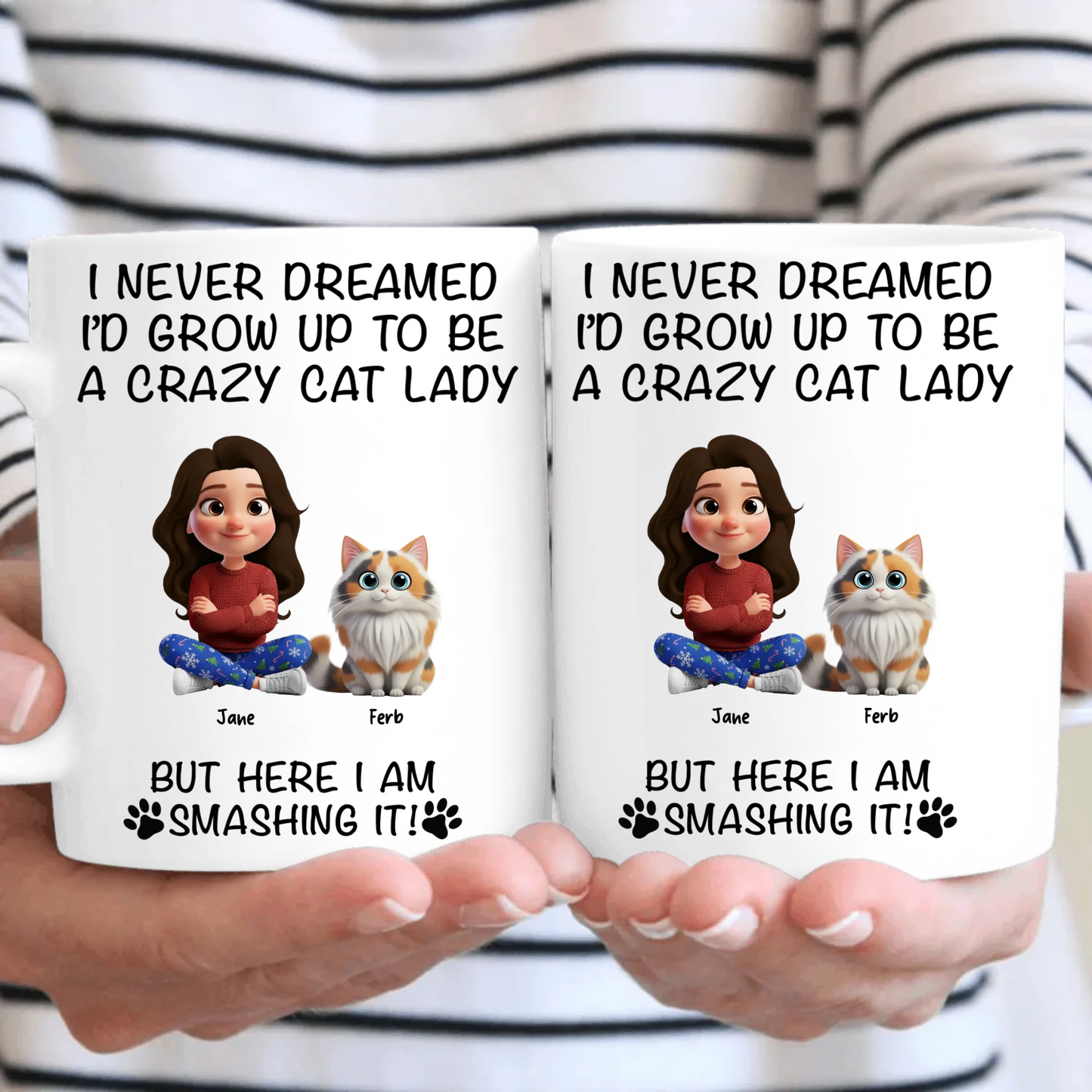 Crazy Cat Lady, Smashing It! Personalised Mug
