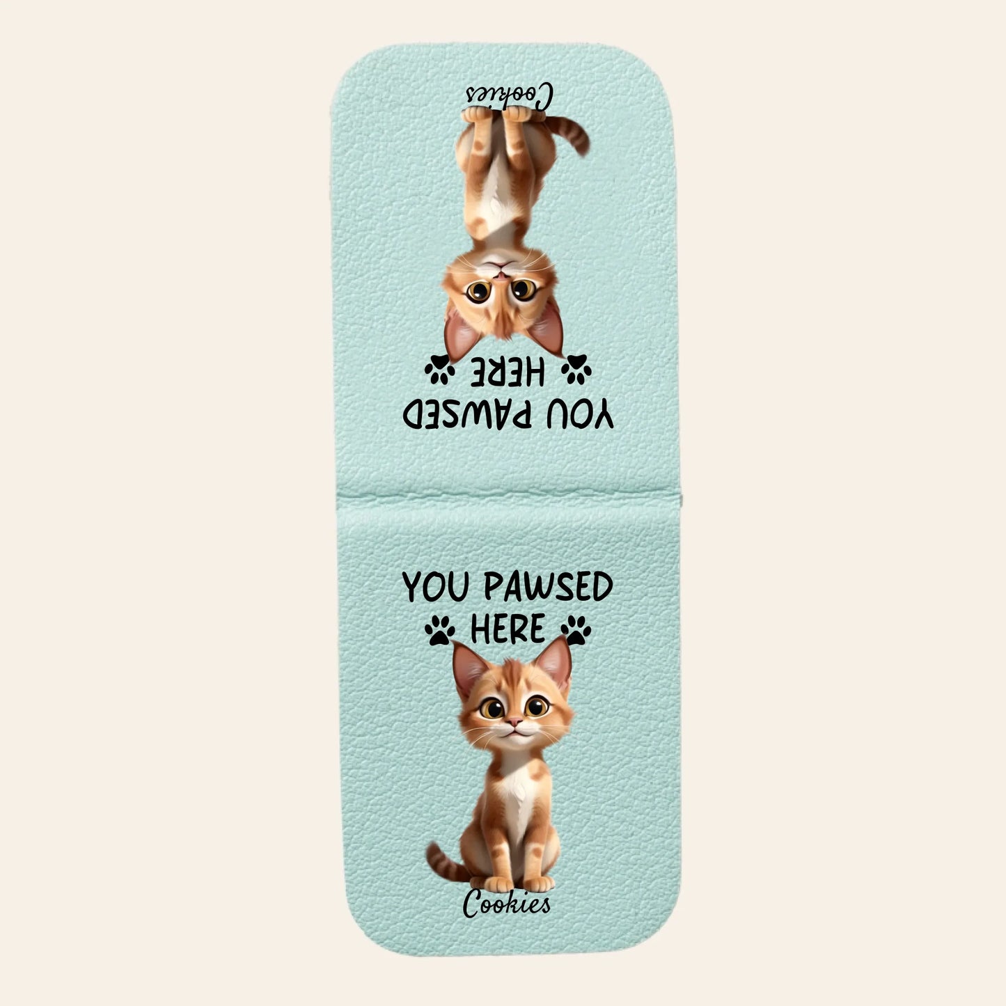 Faux Leather Personalised Cat Magnetic Bookmark