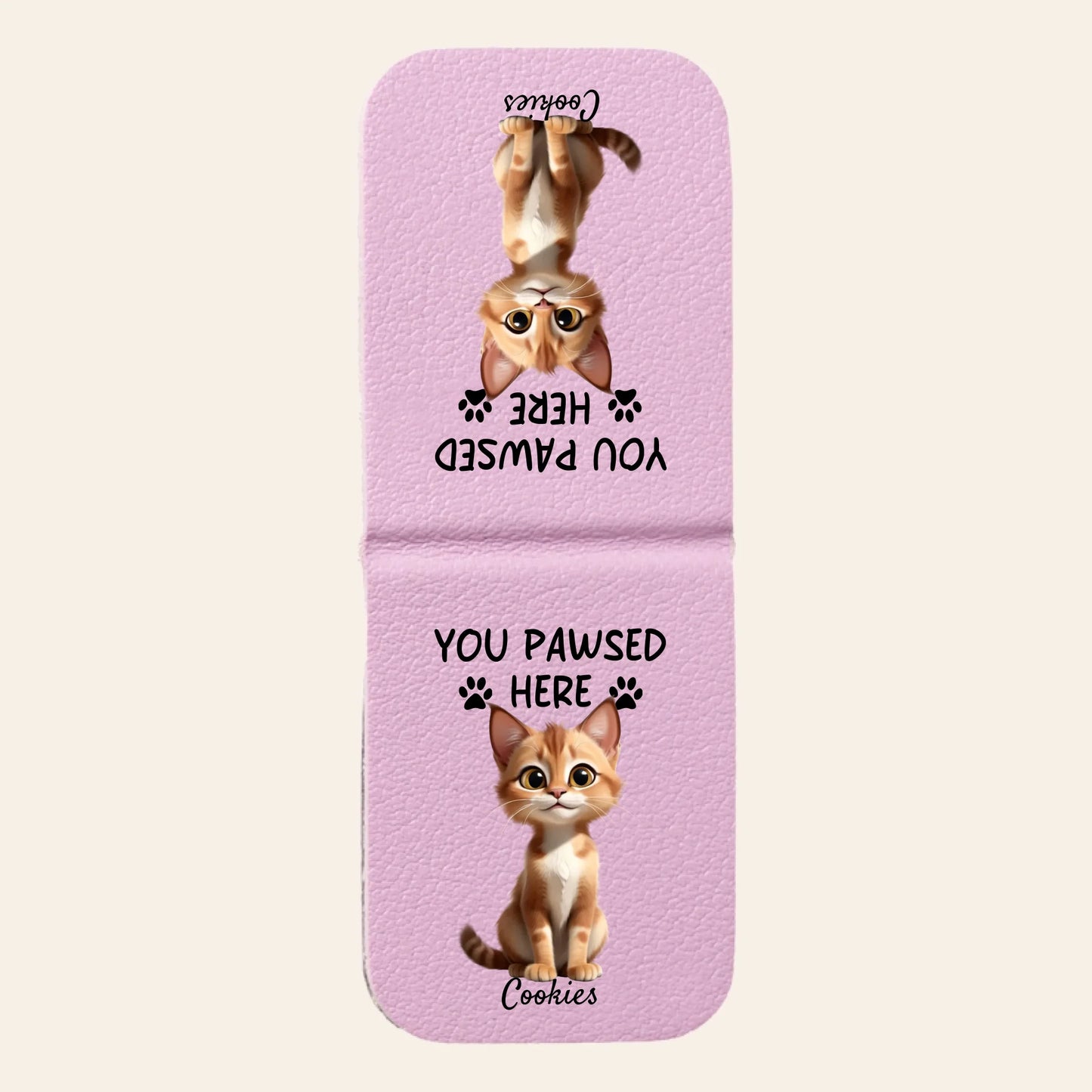 Faux Leather Personalised Cat Magnetic Bookmark