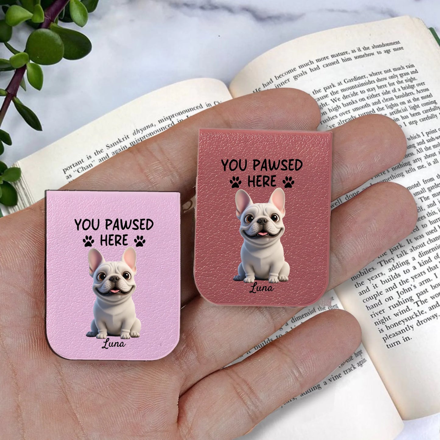 Faux Leather Personalised Dog Magnetic Bookmark