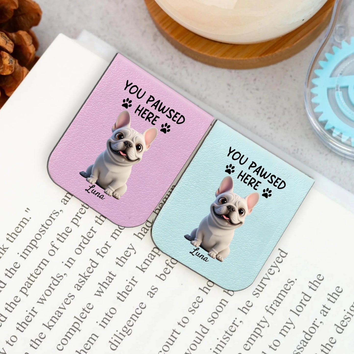 Faux Leather Personalised Dog Magnetic Bookmark