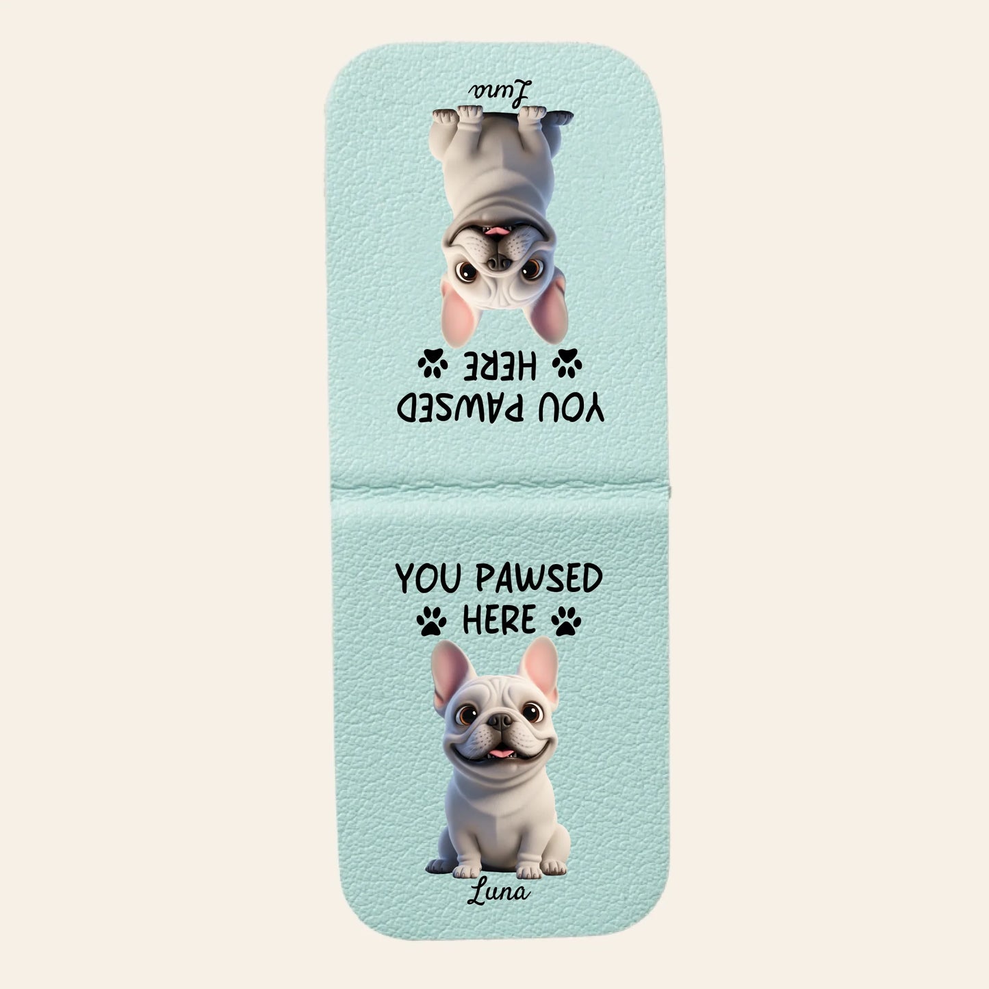 Faux Leather Personalised Dog Magnetic Bookmark