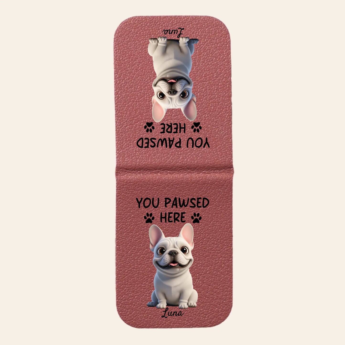 Faux Leather Personalised Dog Magnetic Bookmark
