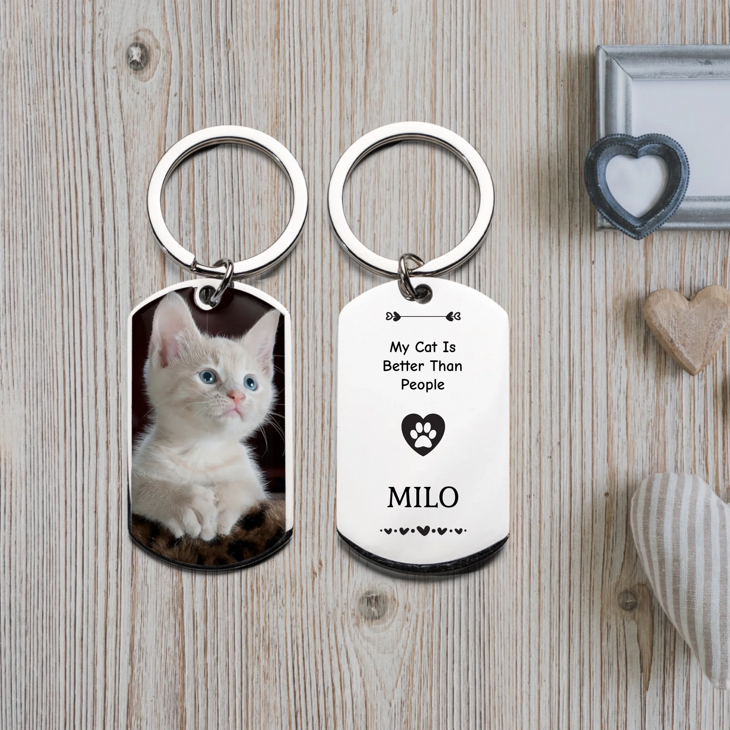 Personalised Cat Mum Quotes Pet Photo Keychain