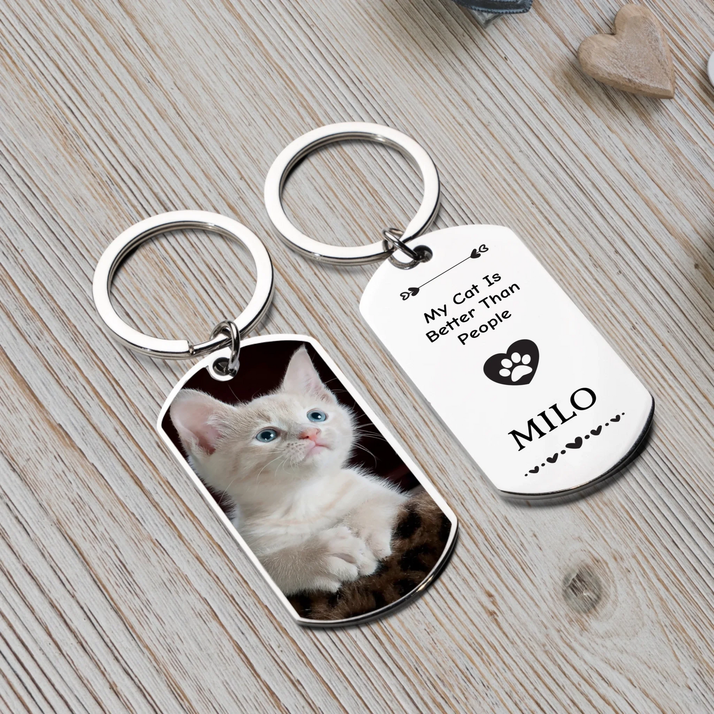 Personalised Cat Mum Quotes Pet Photo Keychain