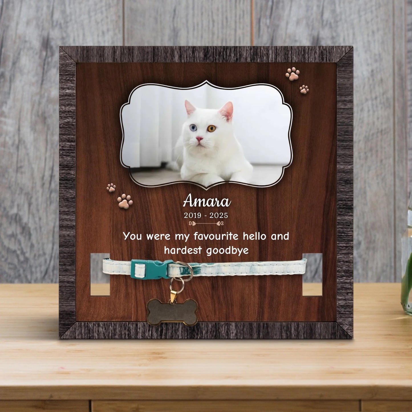 Personalised Photo Memorial Pet Collar Sign