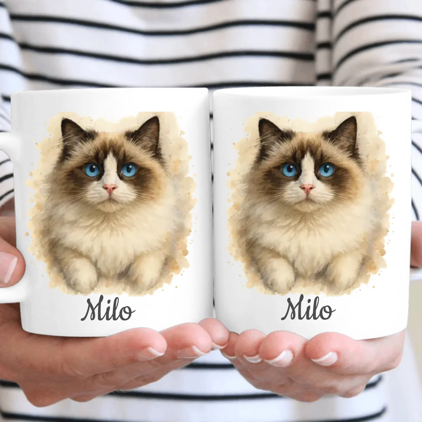 Personalised Photo Upload Pet Watercolour Mug