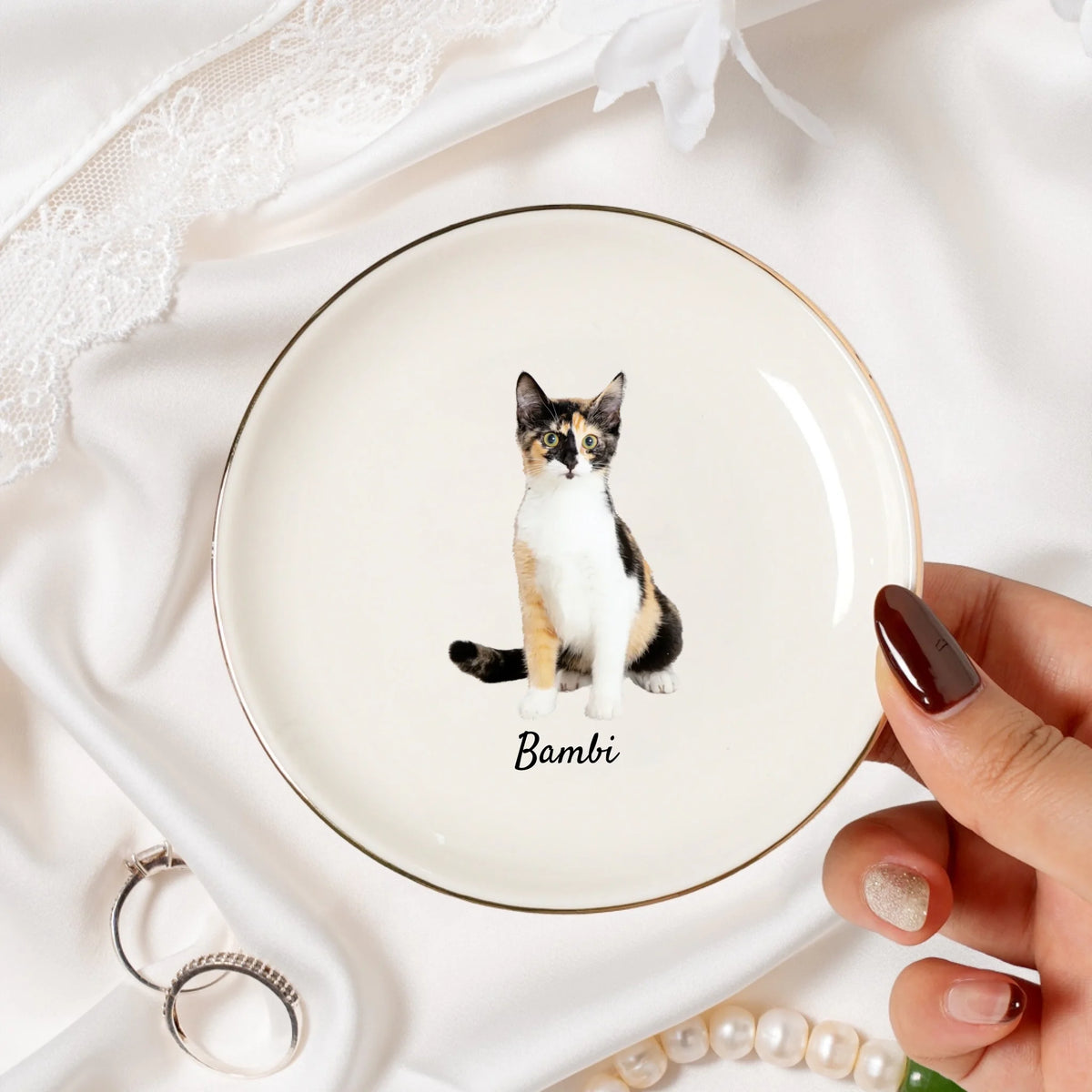 Personalised Pet Photo Upload Ceramic Jewellery Dish